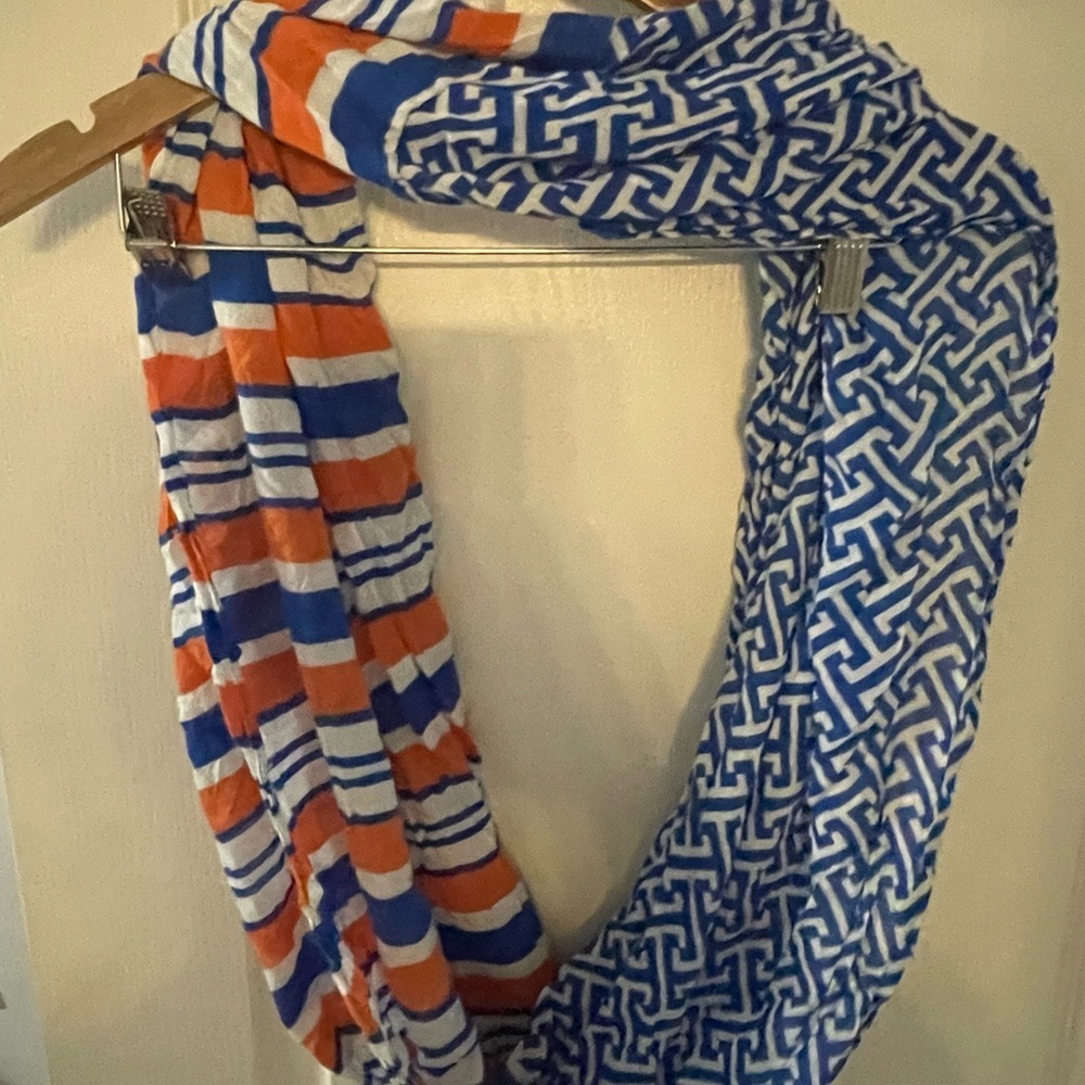 Mud Pie Orange and Blue‎ Viscose Scarf